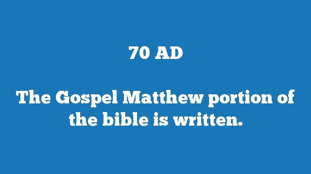 The Gospel Matthew portion of the bible is written.